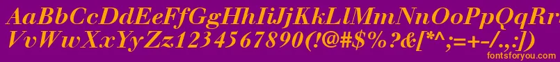 WalbaumLtBoldItalic Font – Orange Fonts on Purple Background