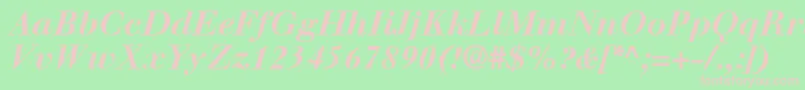 WalbaumLtBoldItalic Font – Pink Fonts on Green Background