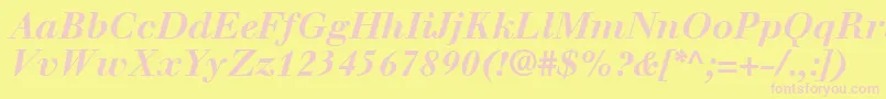 WalbaumLtBoldItalic Font – Pink Fonts on Yellow Background