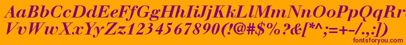 WalbaumLtBoldItalic Font – Purple Fonts on Orange Background
