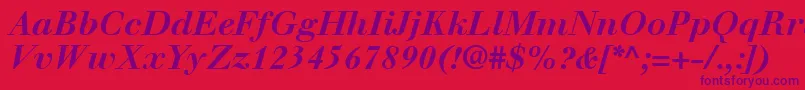 WalbaumLtBoldItalic Font – Purple Fonts on Red Background