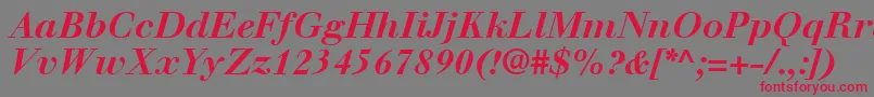 Шрифт WalbaumLtBoldItalic – красные шрифты на сером фоне