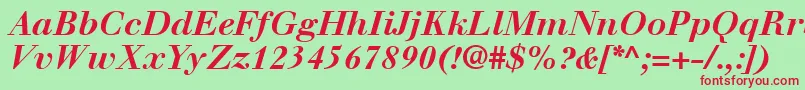 WalbaumLtBoldItalic Font – Red Fonts on Green Background