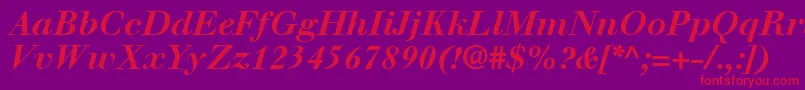 WalbaumLtBoldItalic Font – Red Fonts on Purple Background