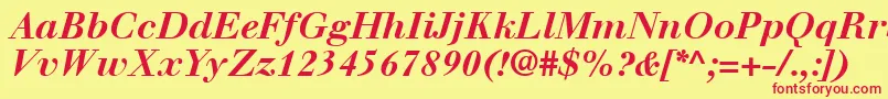 WalbaumLtBoldItalic Font – Red Fonts on Yellow Background