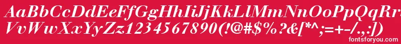フォントWalbaumLtBoldItalic – 赤い背景に白い文字