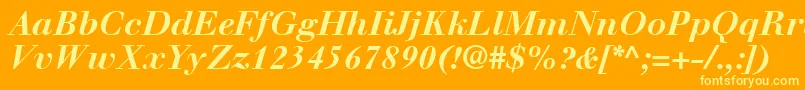 WalbaumLtBoldItalic Font – Yellow Fonts on Orange Background