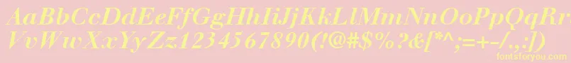 WalbaumLtBoldItalic Font – Yellow Fonts on Pink Background