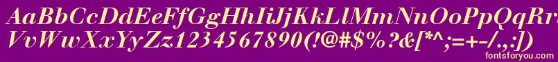 WalbaumLtBoldItalic Font – Yellow Fonts on Purple Background