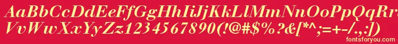 WalbaumLtBoldItalic Font – Yellow Fonts on Red Background