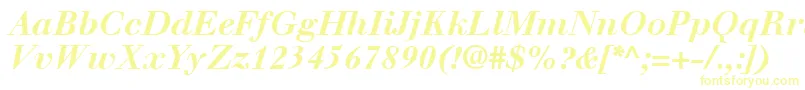 WalbaumLtBoldItalic Font – Yellow Fonts on White Background