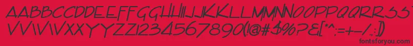 EncinoItalic Font – Black Fonts on Red Background