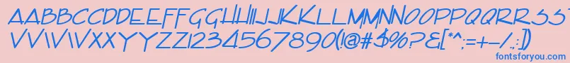 Police EncinoItalic – polices bleues sur fond rose
