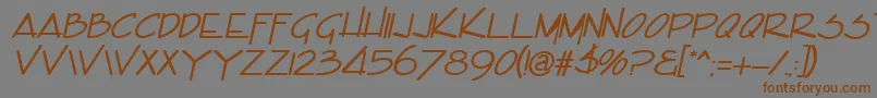 EncinoItalic Font – Brown Fonts on Gray Background