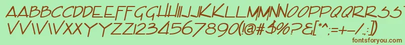 EncinoItalic Font – Brown Fonts on Green Background