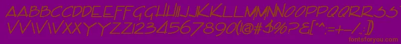 EncinoItalic Font – Brown Fonts on Purple Background