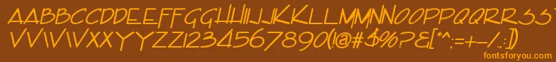 EncinoItalic Font – Orange Fonts on Brown Background