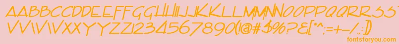 EncinoItalic Font – Orange Fonts on Pink Background