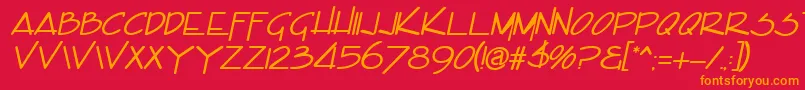 EncinoItalic Font – Orange Fonts on Red Background