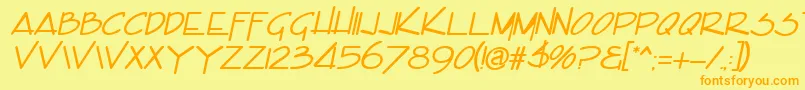 EncinoItalic Font – Orange Fonts on Yellow Background