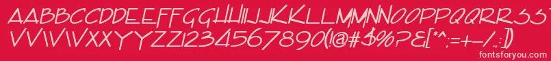 EncinoItalic Font – Pink Fonts on Red Background