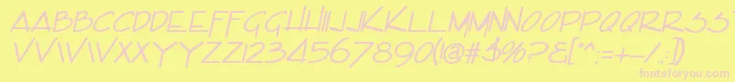 EncinoItalic Font – Pink Fonts on Yellow Background