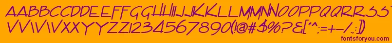 EncinoItalic Font – Purple Fonts on Orange Background