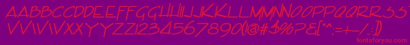 EncinoItalic Font – Red Fonts on Purple Background