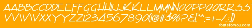 EncinoItalic Font – White Fonts on Orange Background