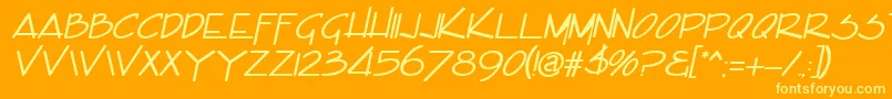 EncinoItalic Font – Yellow Fonts on Orange Background