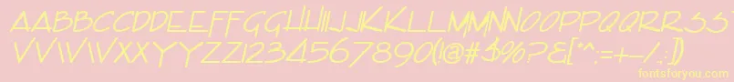 EncinoItalic Font – Yellow Fonts on Pink Background