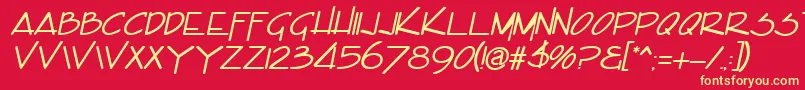 EncinoItalic Font – Yellow Fonts on Red Background