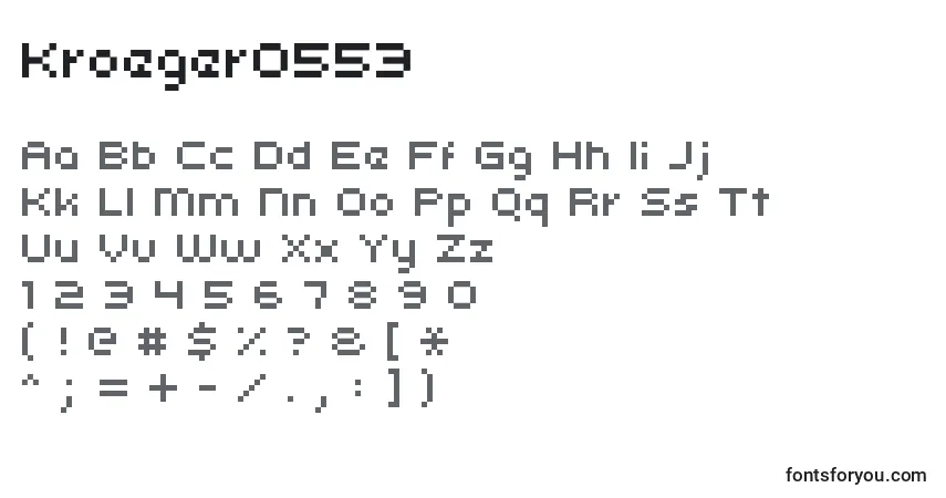 Kroeger0553フォント–アルファベット、数字、特殊文字