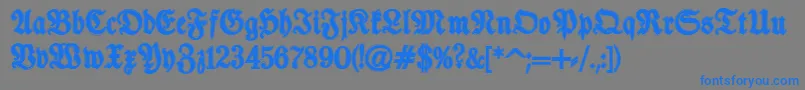 Police TypographerfrakturContour – polices bleues sur fond gris