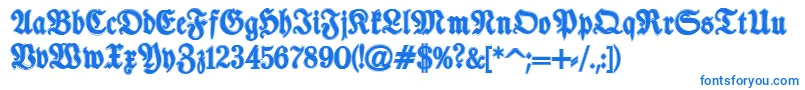TypographerfrakturContour Font – Blue Fonts on White Background