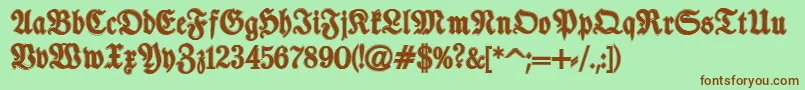TypographerfrakturContour Font – Brown Fonts on Green Background