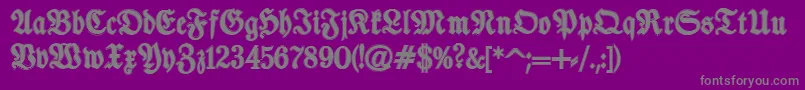 TypographerfrakturContour Font – Gray Fonts on Purple Background