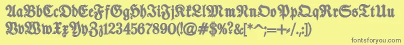 TypographerfrakturContour Font – Gray Fonts on Yellow Background