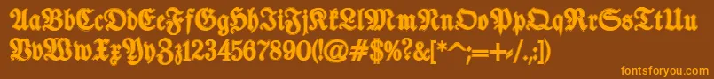 fuente TypographerfrakturContour – Fuentes Naranjas Sobre Fondo Marrón