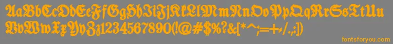 TypographerfrakturContour Font – Orange Fonts on Gray Background