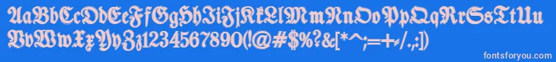TypographerfrakturContour Font – Pink Fonts on Blue Background