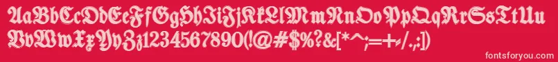 TypographerfrakturContour Font – Pink Fonts on Red Background