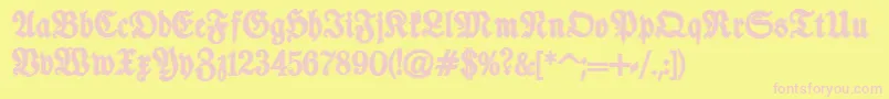 TypographerfrakturContour Font – Pink Fonts on Yellow Background