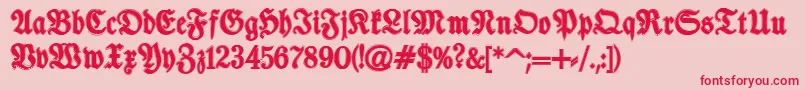 TypographerfrakturContour Font – Red Fonts on Pink Background