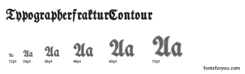 Rozmiary czcionki TypographerfrakturContour