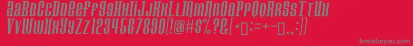 Weitere Informationen zur Konspiracytheoryslant-Schriftart Konspiracytheoryslant-Schriftart – Graue Schriften auf rotem Hintergrund