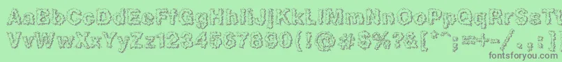 Heb3Db Font – Gray Fonts on Green Background