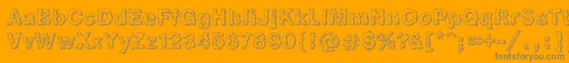 Heb3Db-Schriftart – Graue Schriften auf orangefarbenem Hintergrund