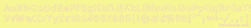 Heb3Db Font – Pink Fonts on Yellow Background