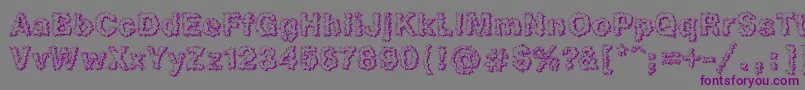 Heb3Db-fontti – violetit fontit harmaalla taustalla